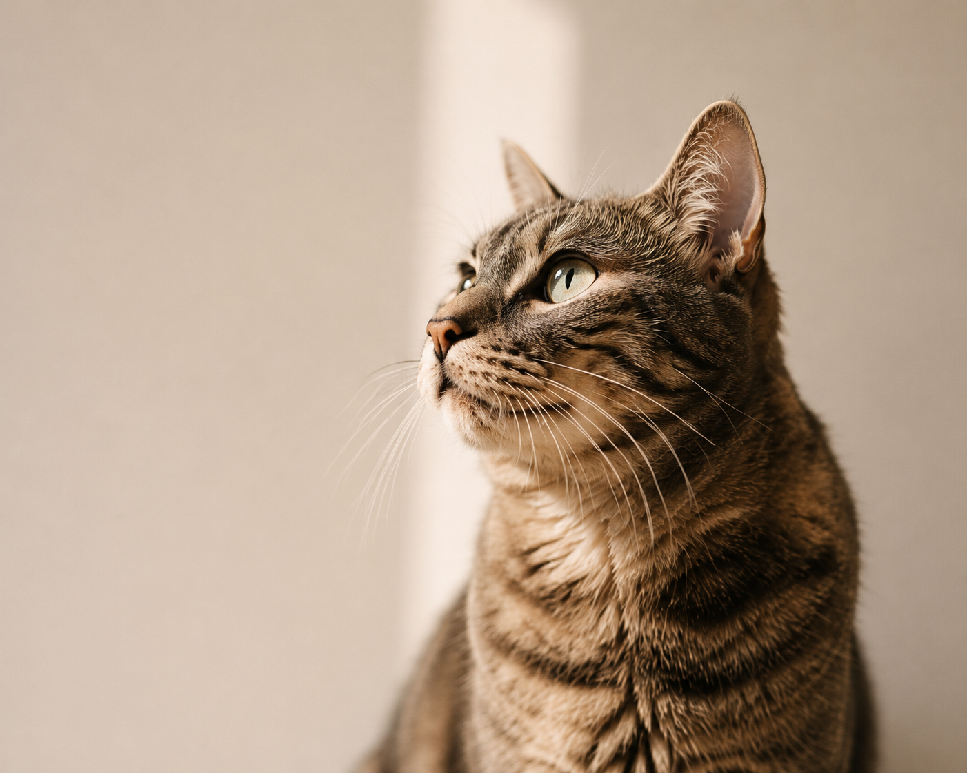 Yukarı bakan tekir kedi